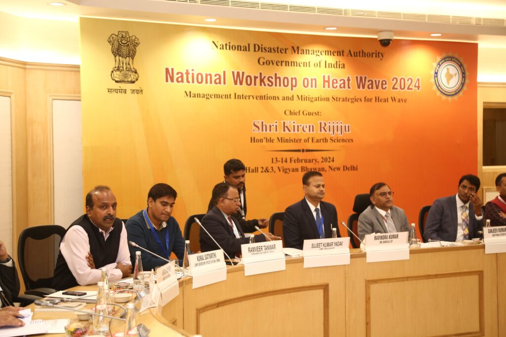 Photo of the conference panel filled with experts at the NDMA National Workshop on heatwaves 2024.