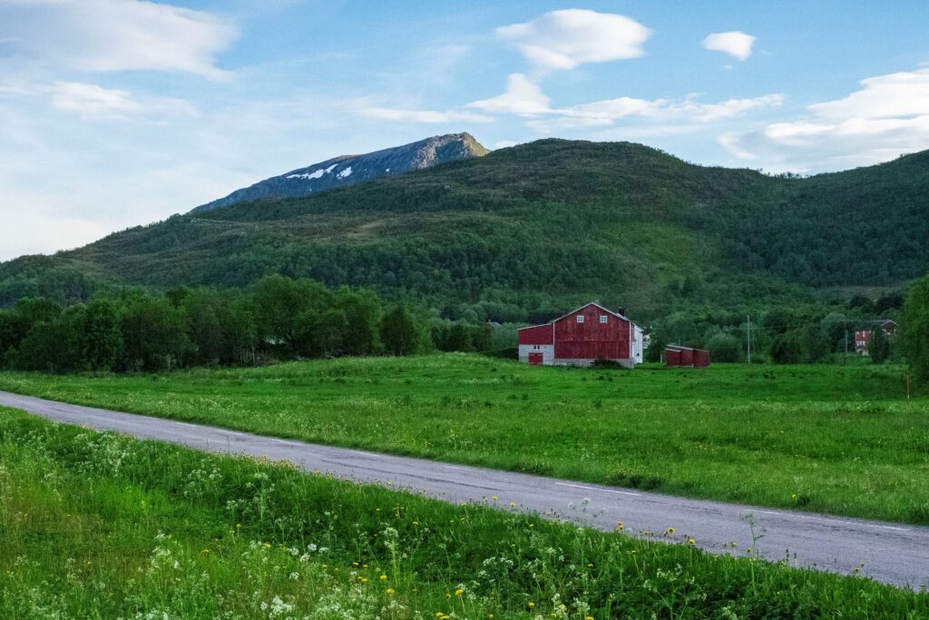 A landscape photo of the Vesterålen region in Norway.